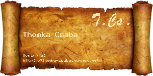 Thomka Csaba névjegykártya